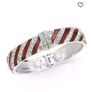 Holiday Lane Pave Candy Bangle Bracelet Ruby Red & Silver Ltd Ed SO BNWT 1 LEFT!